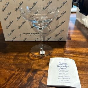 Princess House Handblown Crystal Margarita Glasses Set of 4